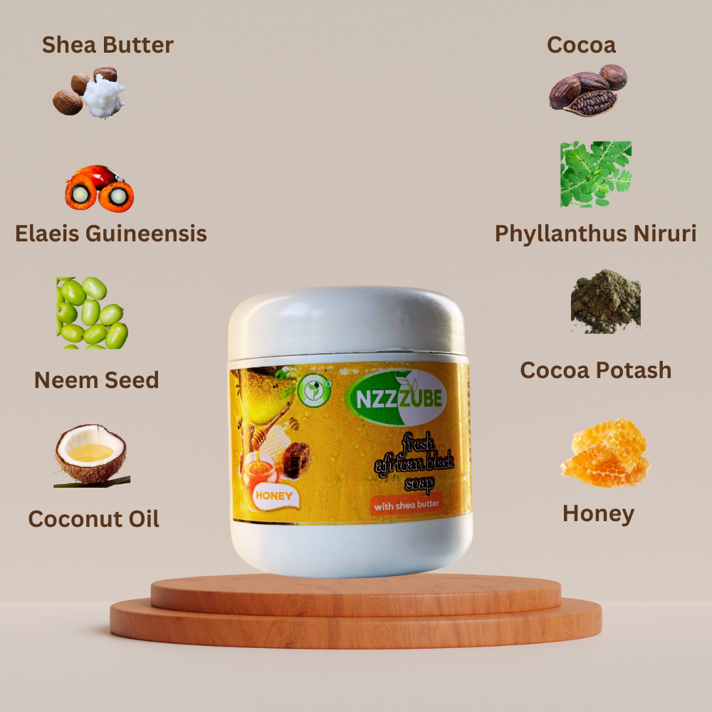 Fresh African Black Soap with Honey- 500g- 100% Natural