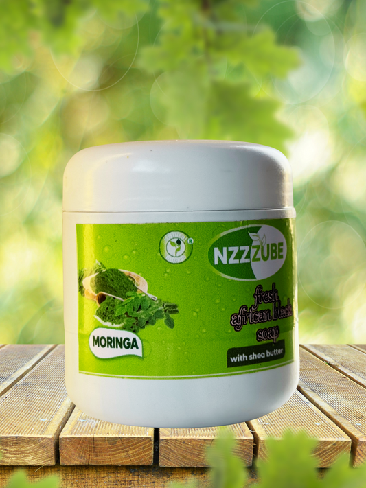 Fresh African Black Soap with Moringa - 500g- 100% Natural