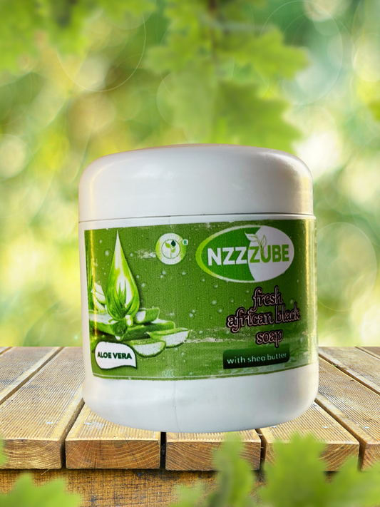 Fresh African Black Soap with Aloe Vera- 500g- 100% Natural