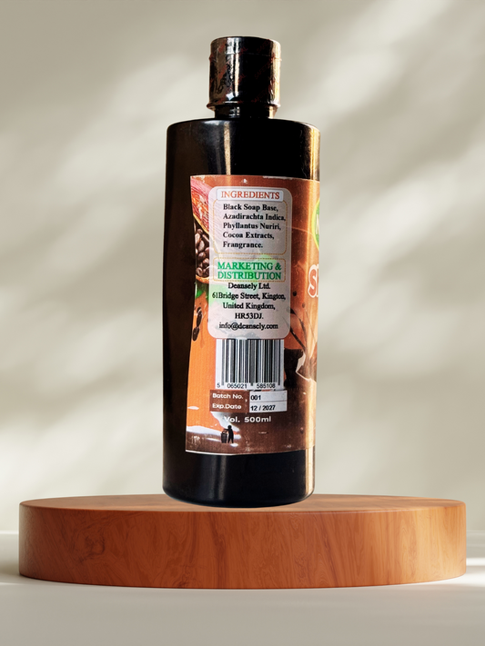 Shower Gel  with Cocoa - 100% Natural Black Soap 500ml