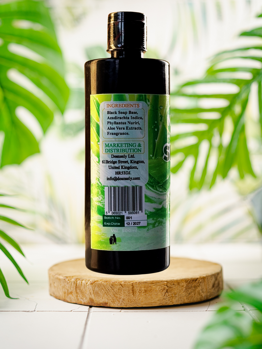 Shower Gel  with Aloe Vera- 100% Natural Black Soap- 500ml